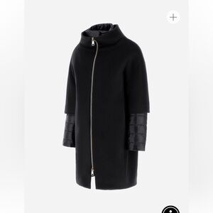 Herno detachable panel down and wool coat
